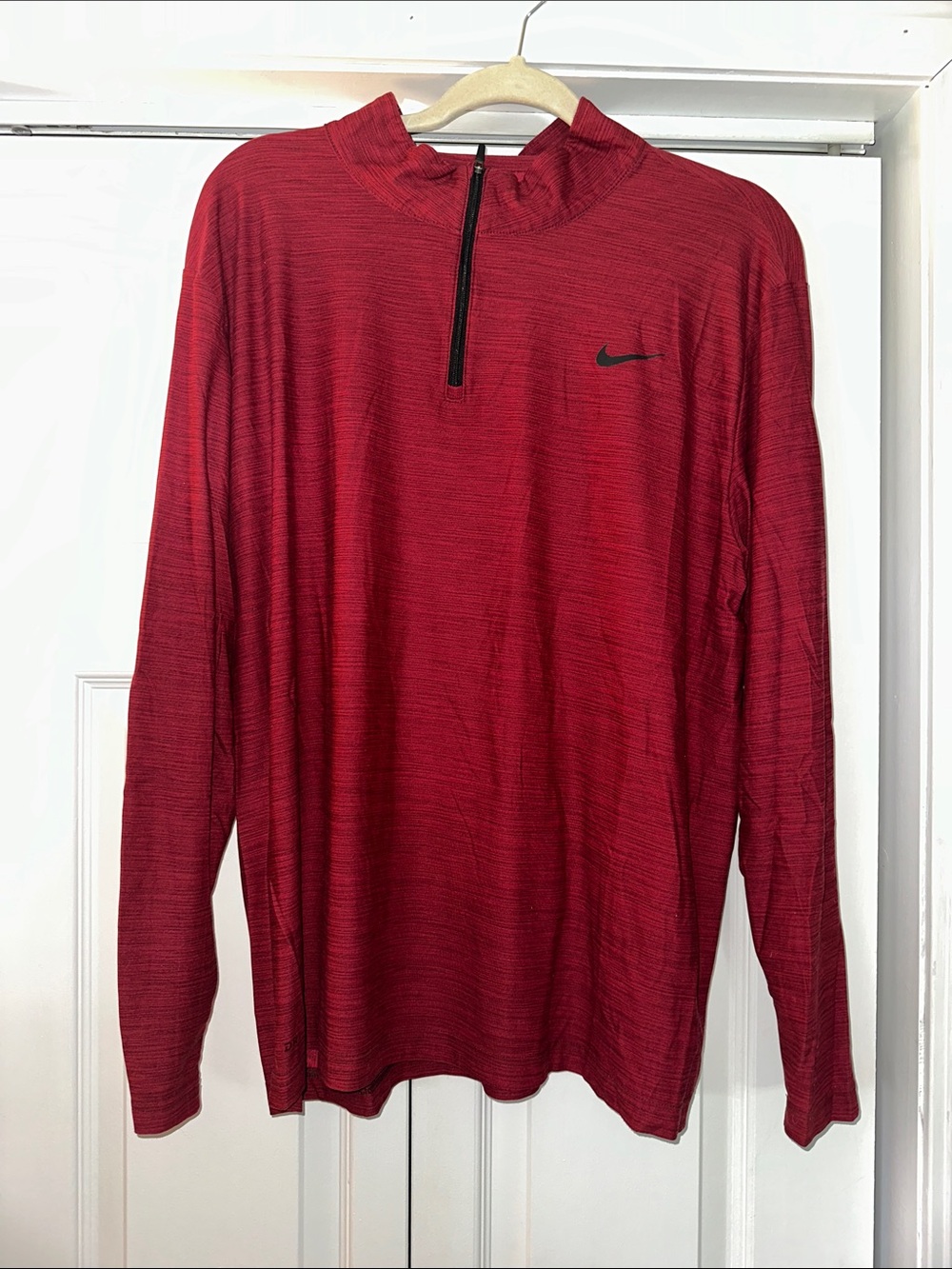 Nike Red Half-Zip Performance Long Sleeve